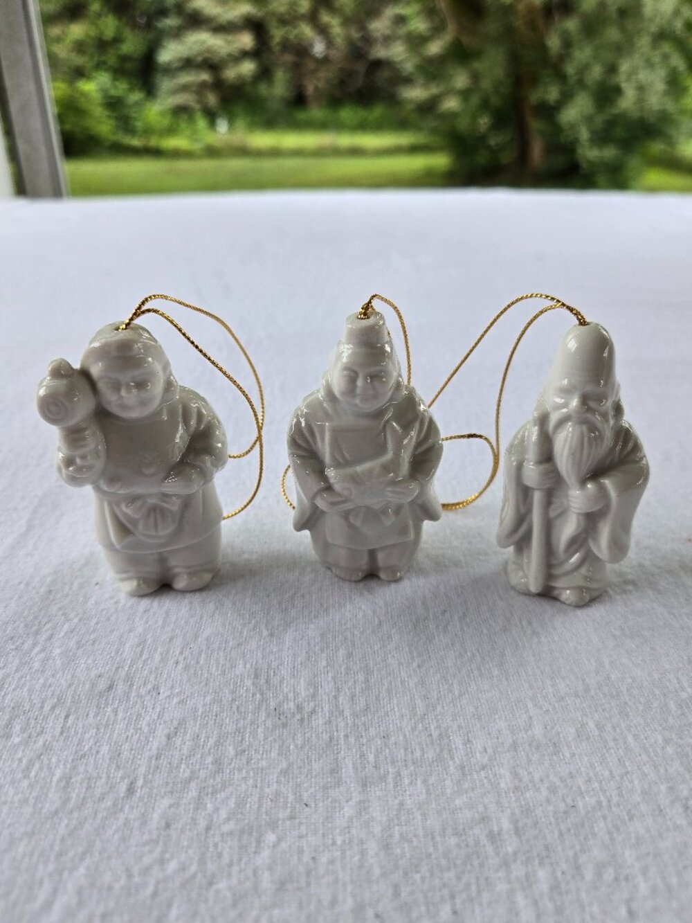 Japanese Lucky Gods Porcelain Ornaments Filled with scented Rocks Incense